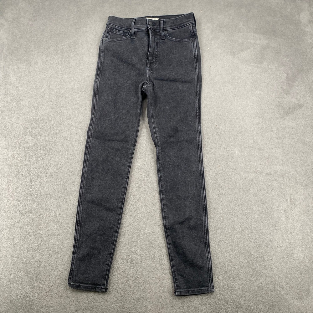 Madewell 10 High-Rise Skinny Jeans Faded Black Denim Size 26